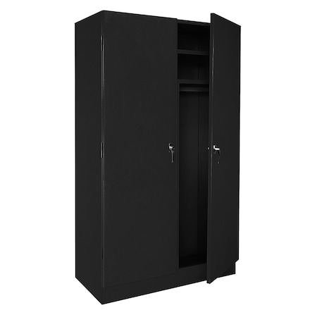 Steel Cabinets Usa Storage Cabinet, 72 in H, 36 in W, 24 in D, Black, 2 Shelves W-367224DS-B